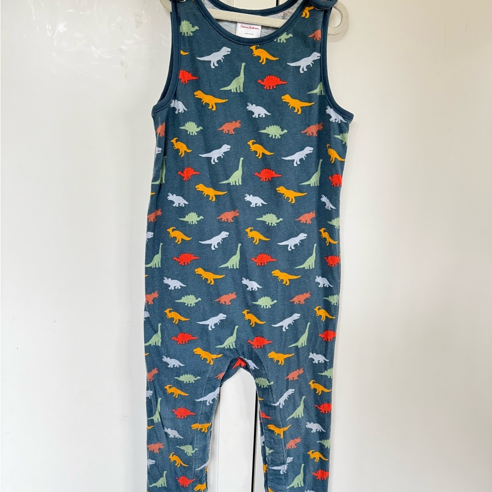 Hanna Anderson Kids Navy Dinosaur One-Piece Romper